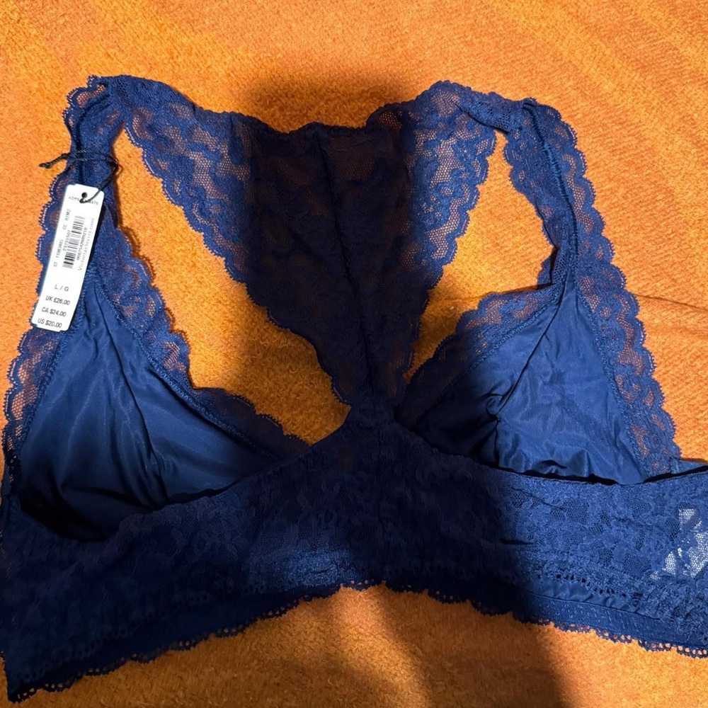 (NWT)Victoria's Secret Navy Lace and Olive Strappy Bralette Set - Picture 6 of 8